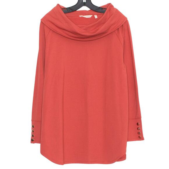 Soft Surroundings Womens Tunic Top Boho Minimalist Cozy Luxe Cowl Size Medium HJ - Picture 1 of 7